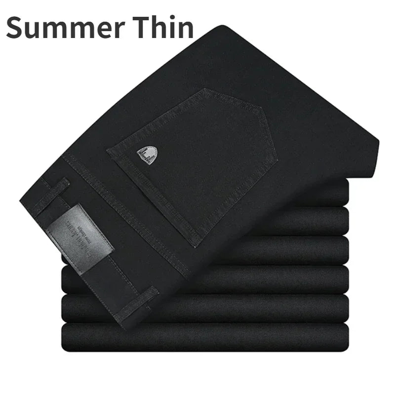 Men's Gray Regular Fit Stretch Denim Jeans — product view