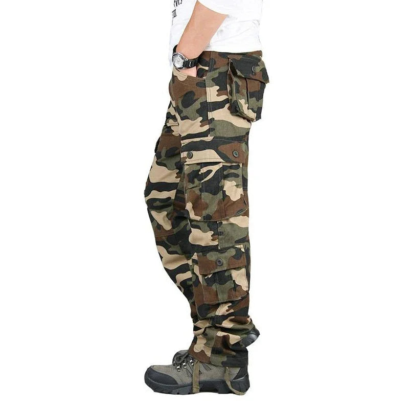 Men's Tactical Cargo Pants - Cotton Camouflage for Work & Outdoor Wear — product view