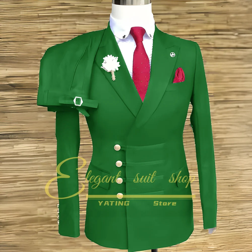 Men's Double-Breasted Two-Piece Suit Set — product view