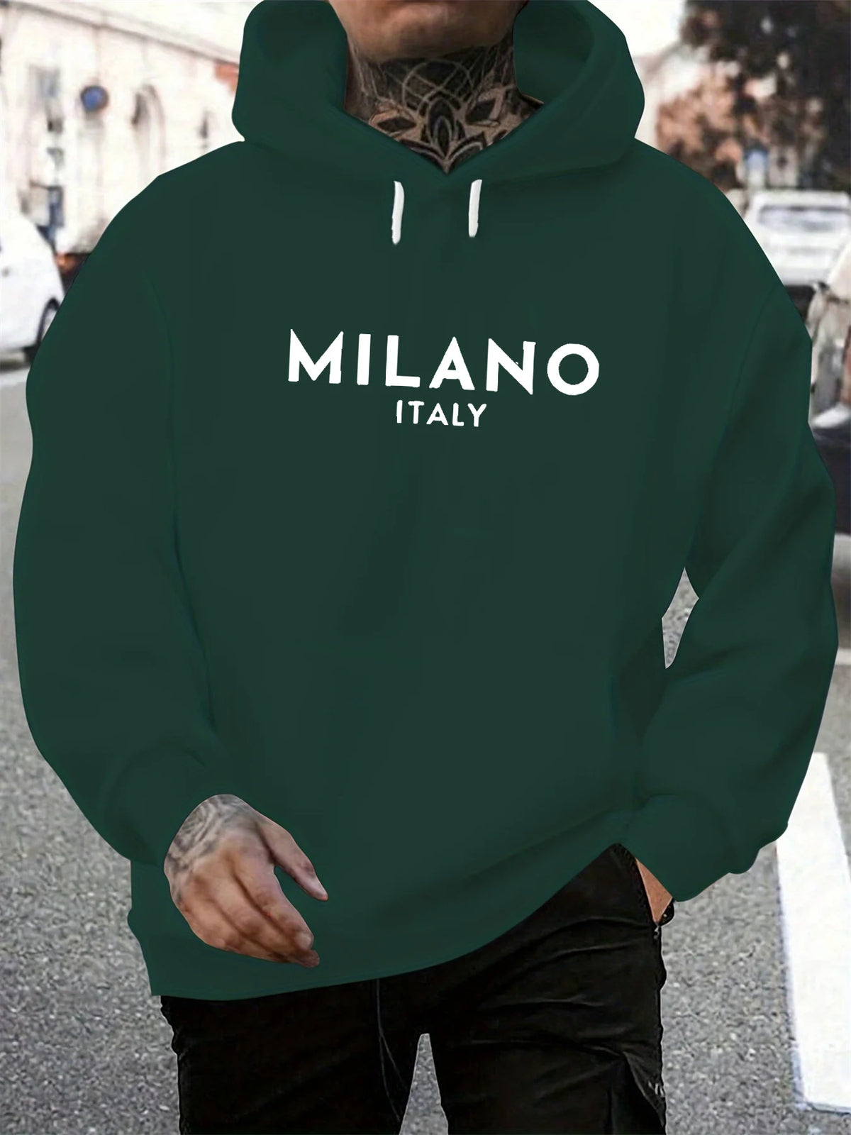Men's Geometric Print Casual Hoodie