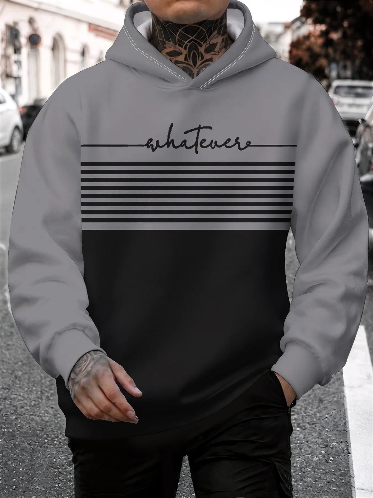 Men's Striped Casual Hoodie