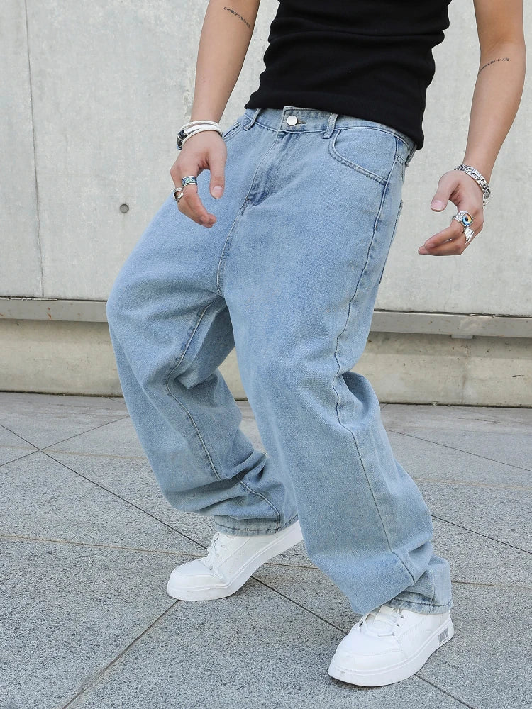 Men's Wide-Leg Stretch Denim Jeans — product view