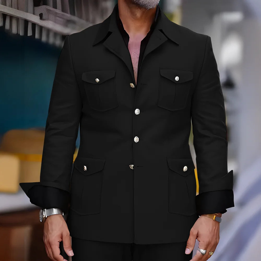 Men's Safari-Collar Jacket & Trouser Set
