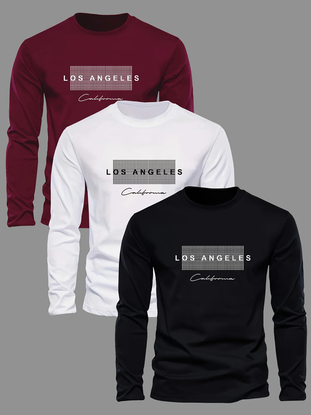 Men's Letter Print Long-Sleeve Casual T-Shirt