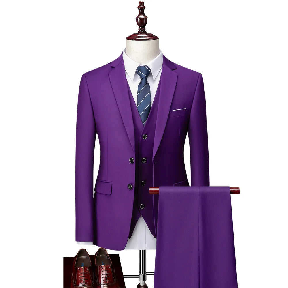 Men's Double-Breasted Three-Piece Suit