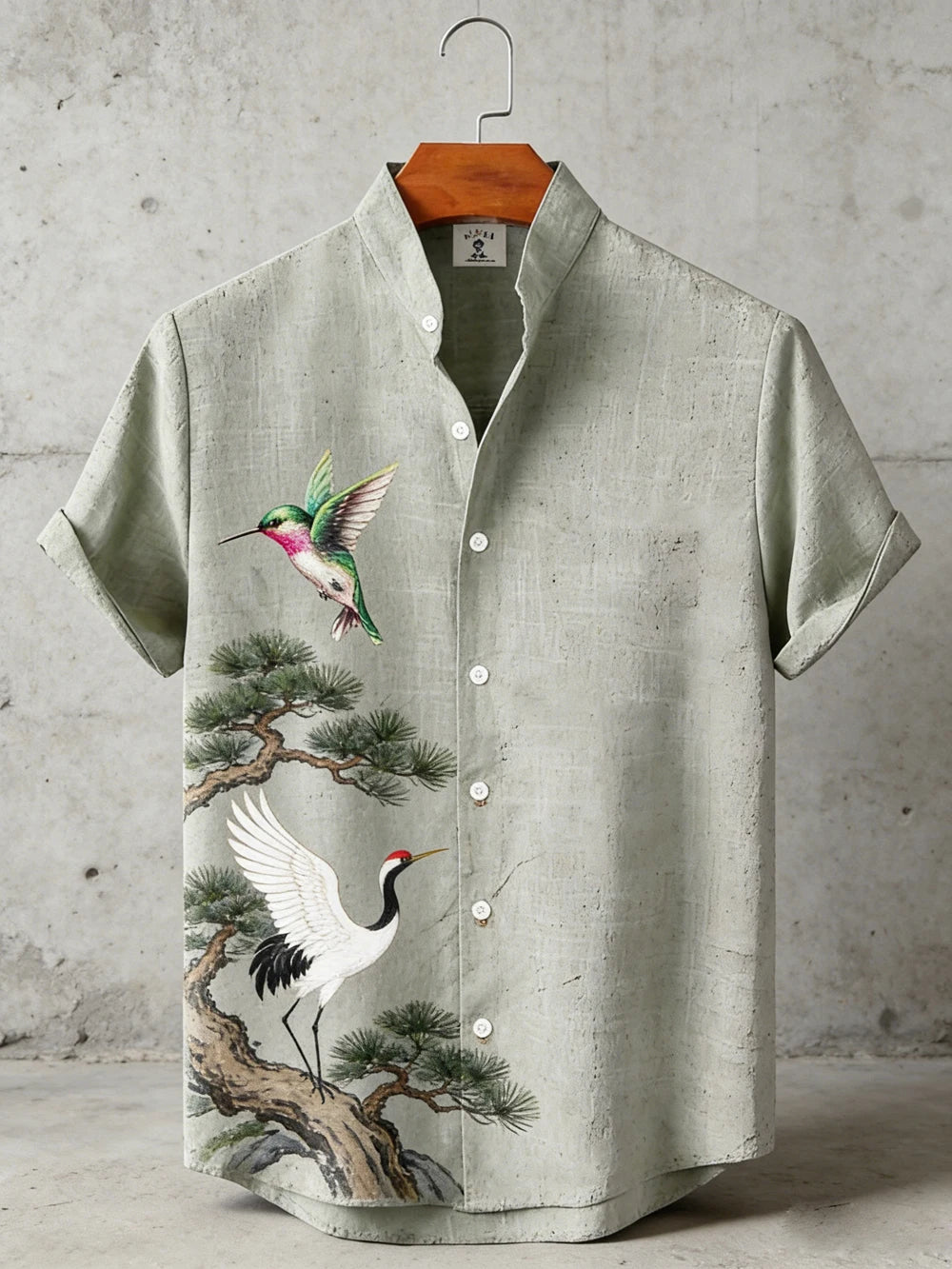 Men's Graphic Print Short-Sleeve Casual Shirt