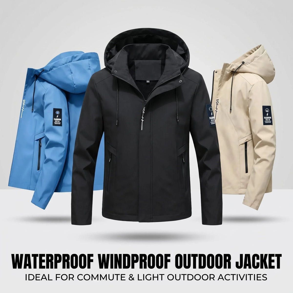 Men's Graphic Print Hooded Zip-Up Jacket