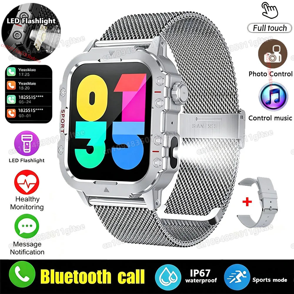 Outdoor 1.83-Inch Calling Smartwatch with Flashlight