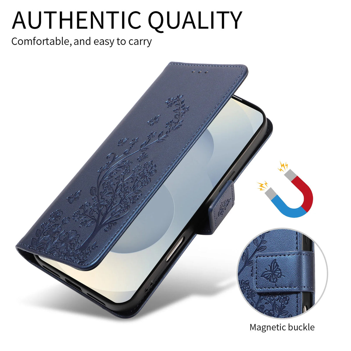 Floral Embossed Flip Wallet Phone Case for Samsung Galaxy A55 5G, A54 5G, A57, A56, A23 5G, A22 4G, A26 5G, A25 5G, A20, A17, A22 5G, A21s, A14, A13 4G, A16, A15, A10, A07, A13 5G, A12, A52 5G, A51 4G, A53 5G, A52s 5G, A37, A36, A50 & More Models