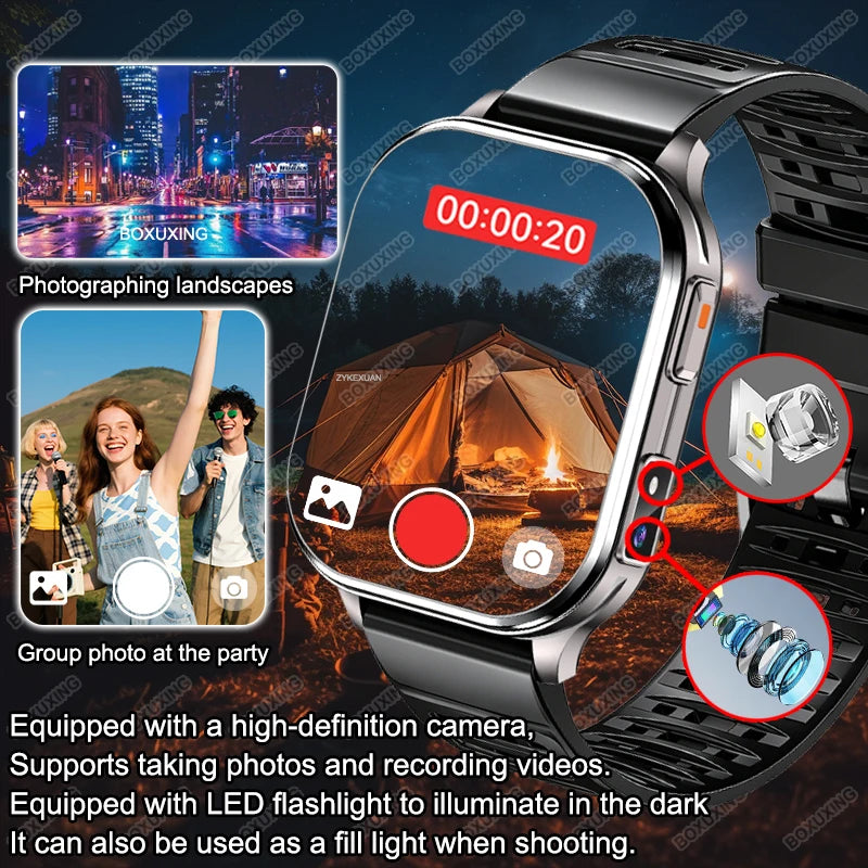 2.01-Inch Calling Smartwatch with Flashlight