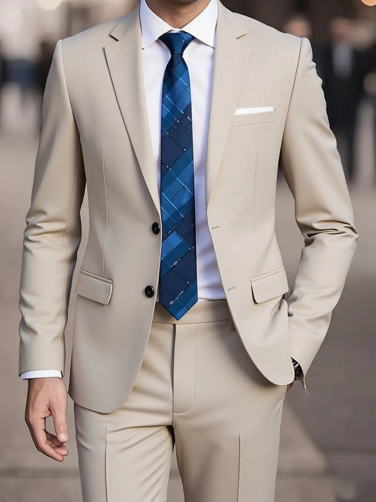 Men's Single-Breasted Three-Piece Suit