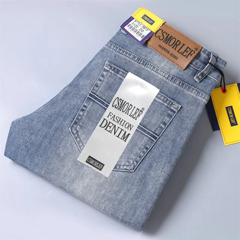 Men's Blue Slim Fit Stretch Denim Jeans — product view