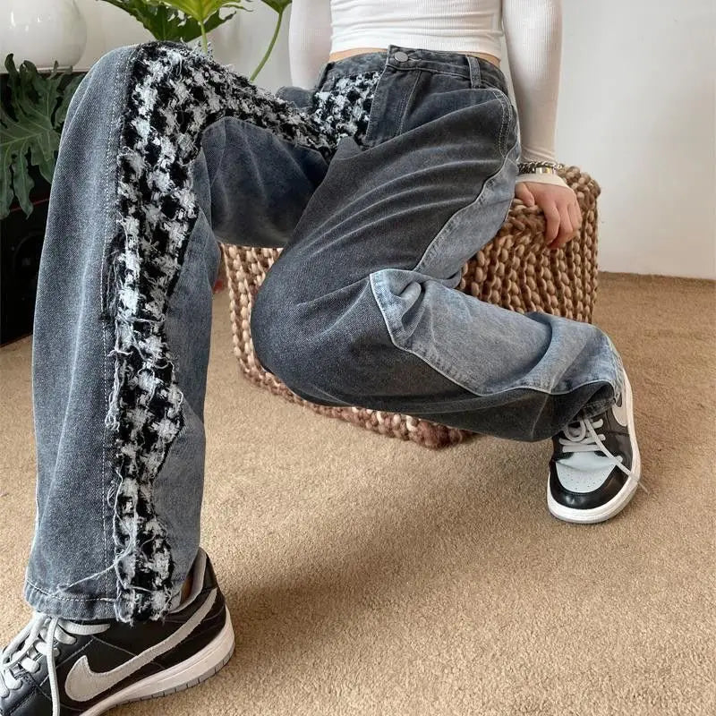 Women's Blue Baggy Vintage-Style Jeans — product view