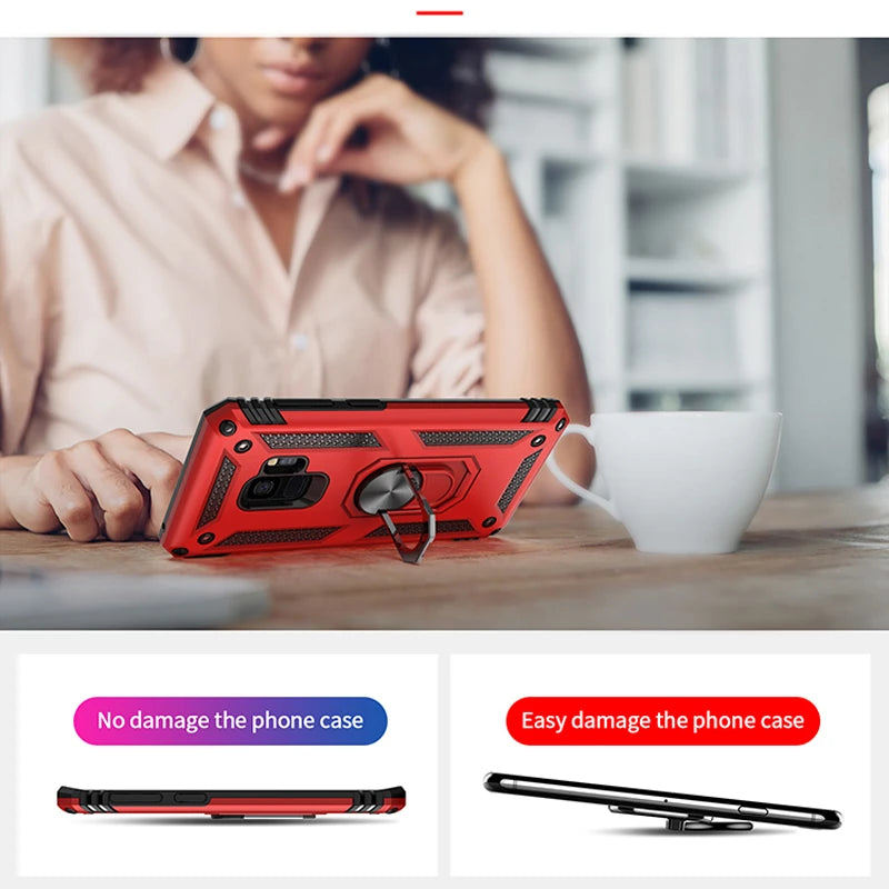 Ring Stand Phone Case for Samsung Galaxy A6 2018, S10, S10E, A6 Plus 2018, A9 2018, A70, S20, Note 9, Note 8, S10 Plus, S20 Plus, S20 Ultra, A8 2018, A8 Plus 2018, A51, A50, A71, A40, S8 Plus, S8, S9, S9 Plus