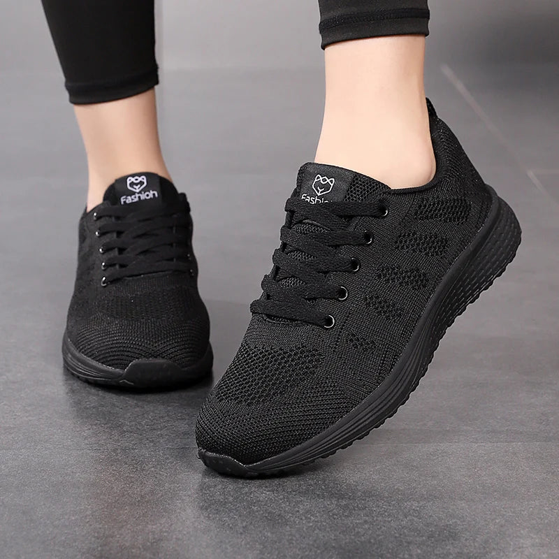 Lace-Up Platform Athletic Sneakers — product view