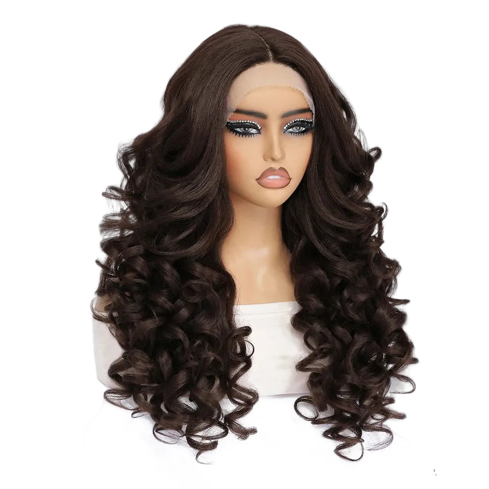 Lace Front Wig Curly Latisha Synthetic Blonde Pink Blue Black White - OSASCO