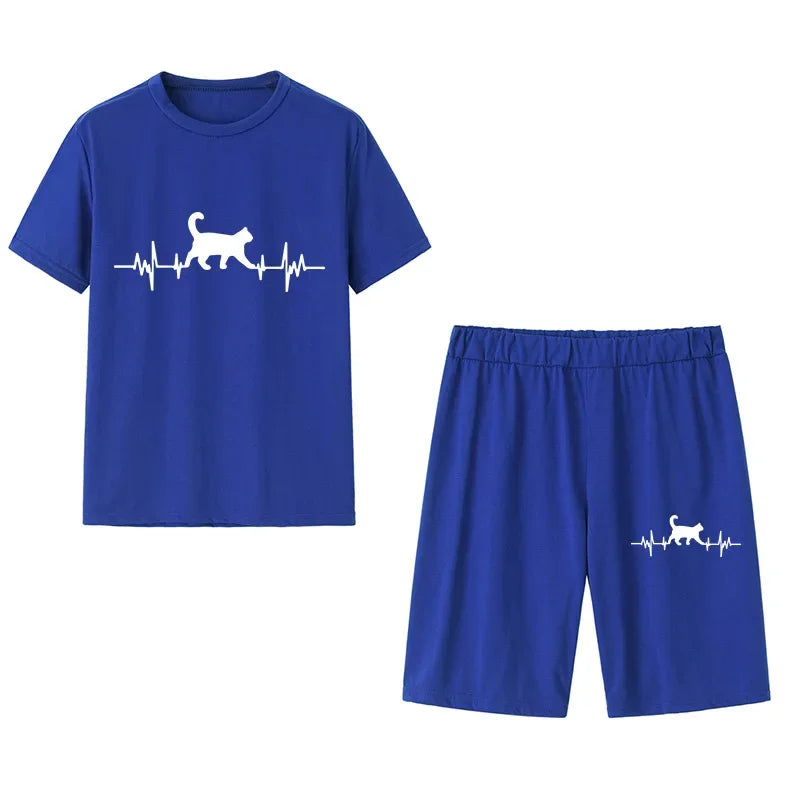 Women's Graphic Print Top & Shorts Set