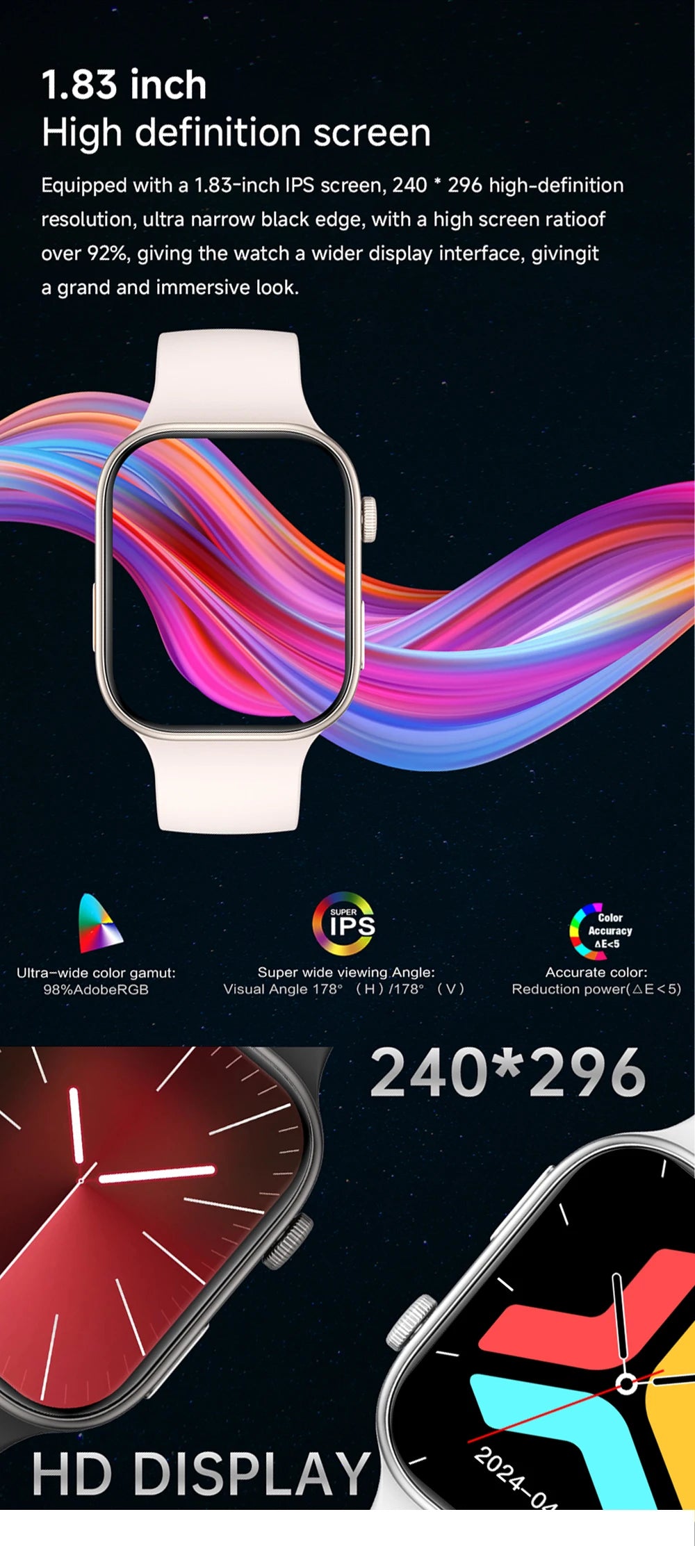 1.83-Inch Calling Smartwatch with Sleep Features