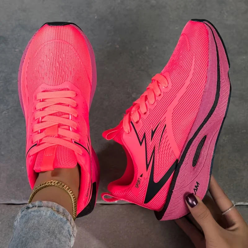 Women's Knitted Mesh Lace-Up Sneakers — product view