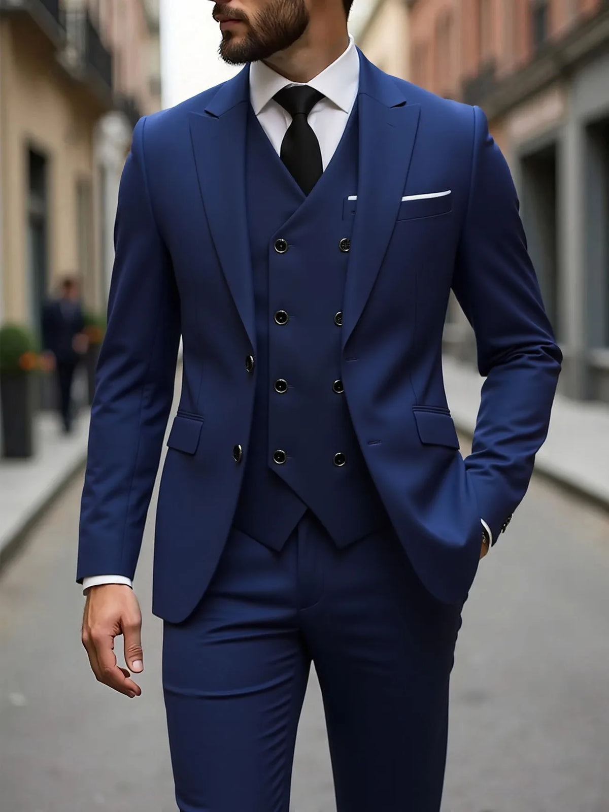 Men's Slim Fit Three-Piece Wedding Suit