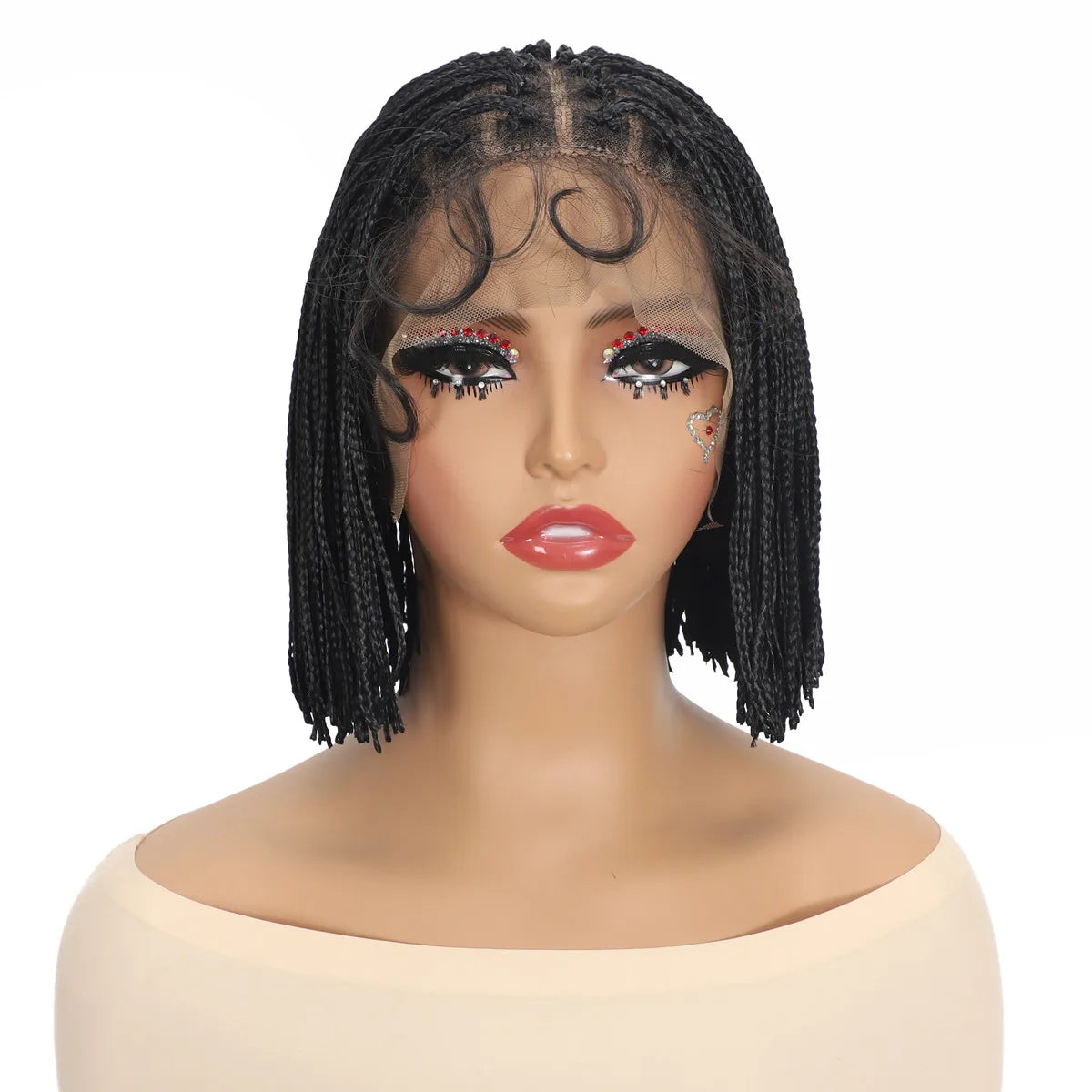 Glueless Women's Black Synthetic Lace Wig — product view