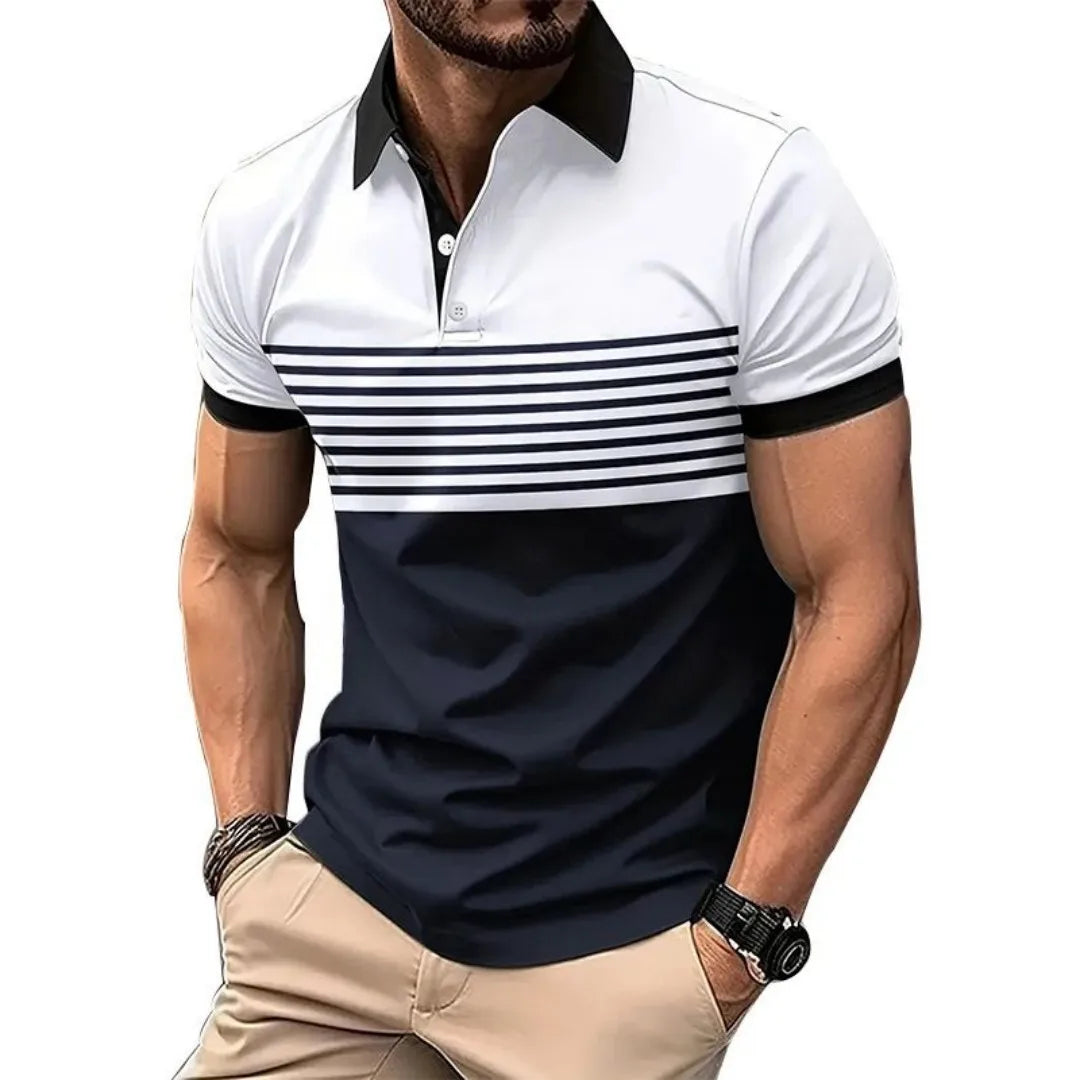 Men's Striped Polo Shirt