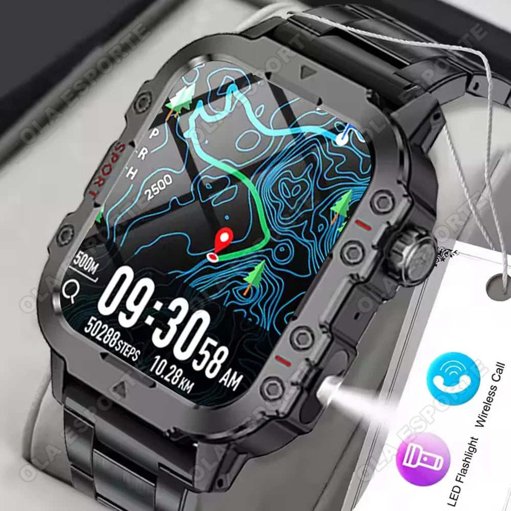 Outdoor 1.44-Inch Calling Smartwatch with Flashlight