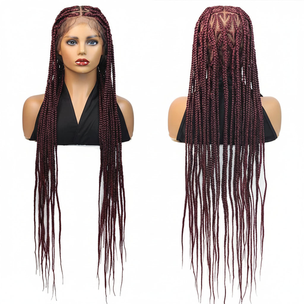36'' Heart Braids Wig Synthetic Full Lace Braided Wig Knotless Box - OSASCO