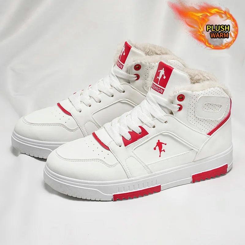 Men's Textured-Collar High-Top Sneakers