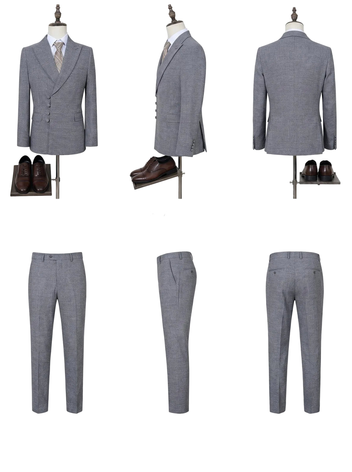 Men's 2-Piece Slim Fit Double-Breasted Suit Set — product view