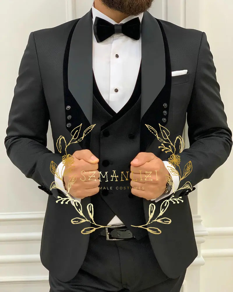 Men's Royal Blue 3-Piece Slim Fit Suit Set — product view