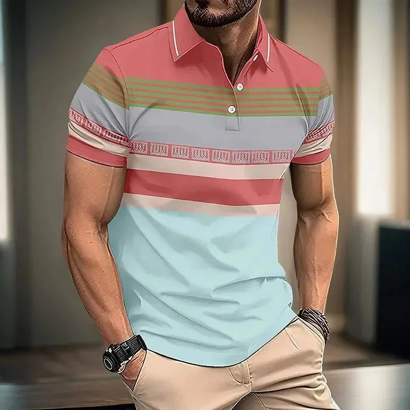 Men's Letter Print Polo Shirt