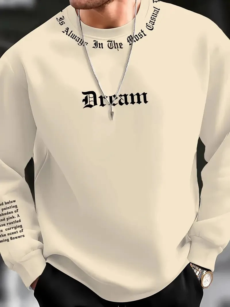 Men's Letter Print Casual Hoodie