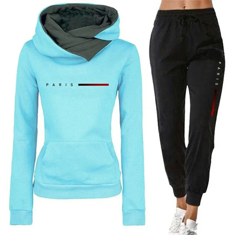 Women's Letter Print Hoodie & Pants Set