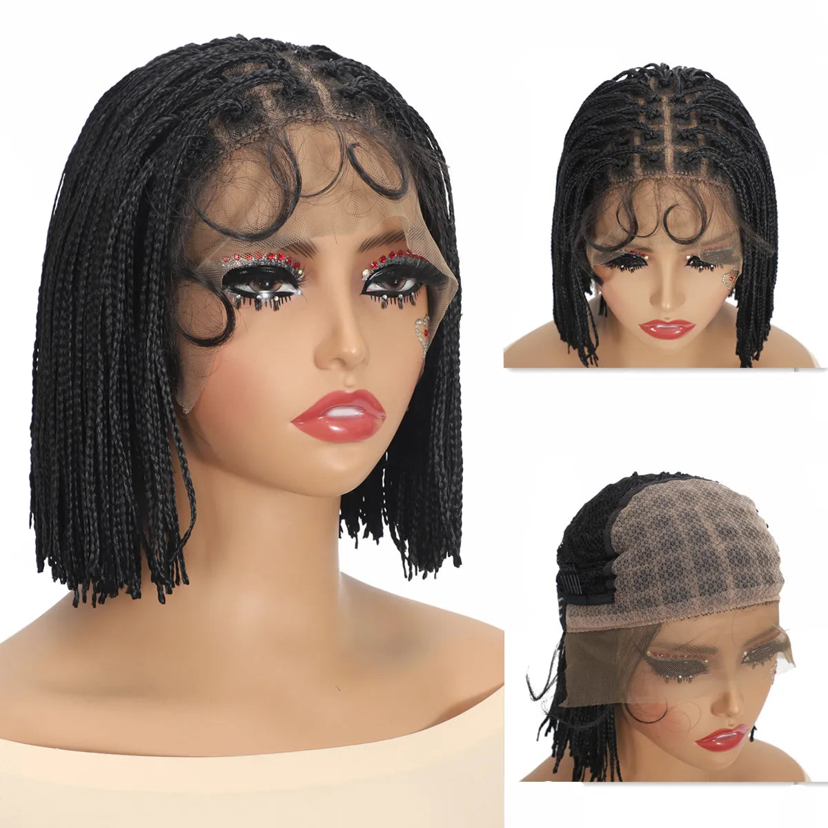 Glueless Women's Black Synthetic Lace Wig — product view