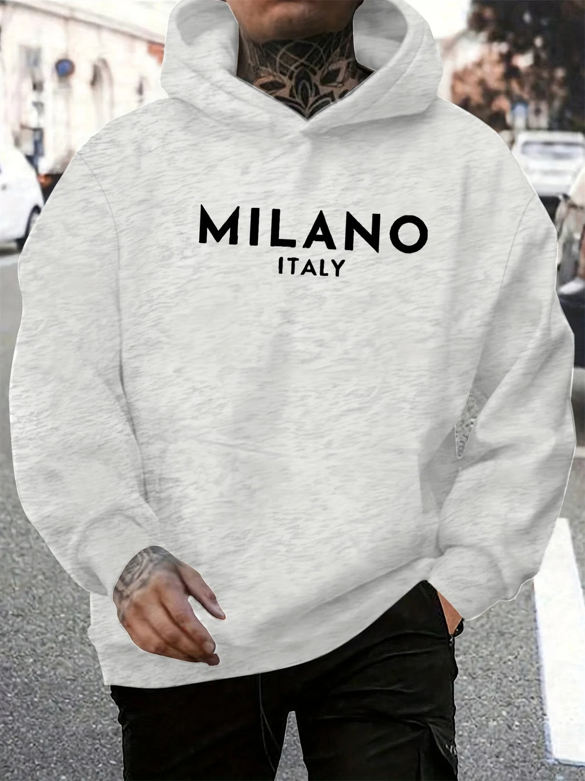 Men's Geometric Print Casual Hoodie