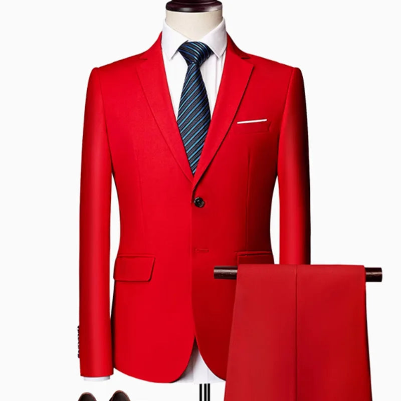 Men's Business Casual Two-Piece Suit