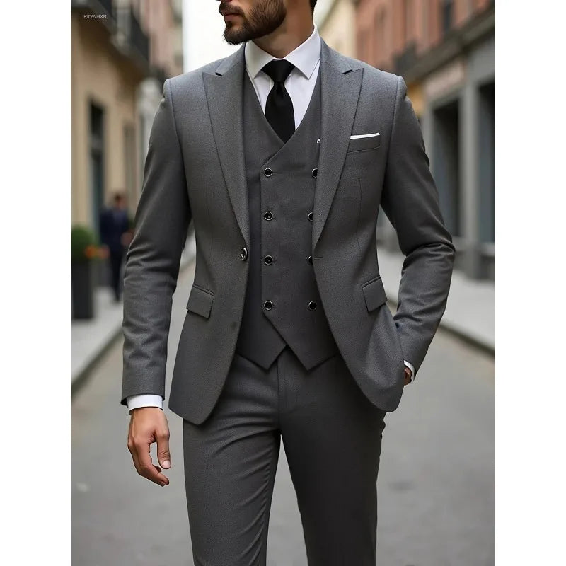 Men's Single-Breasted Pocket Suit