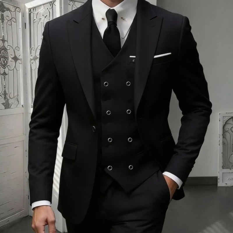 Men's 3-Piece Slim Fit Notched Lapel Suit Set — product view