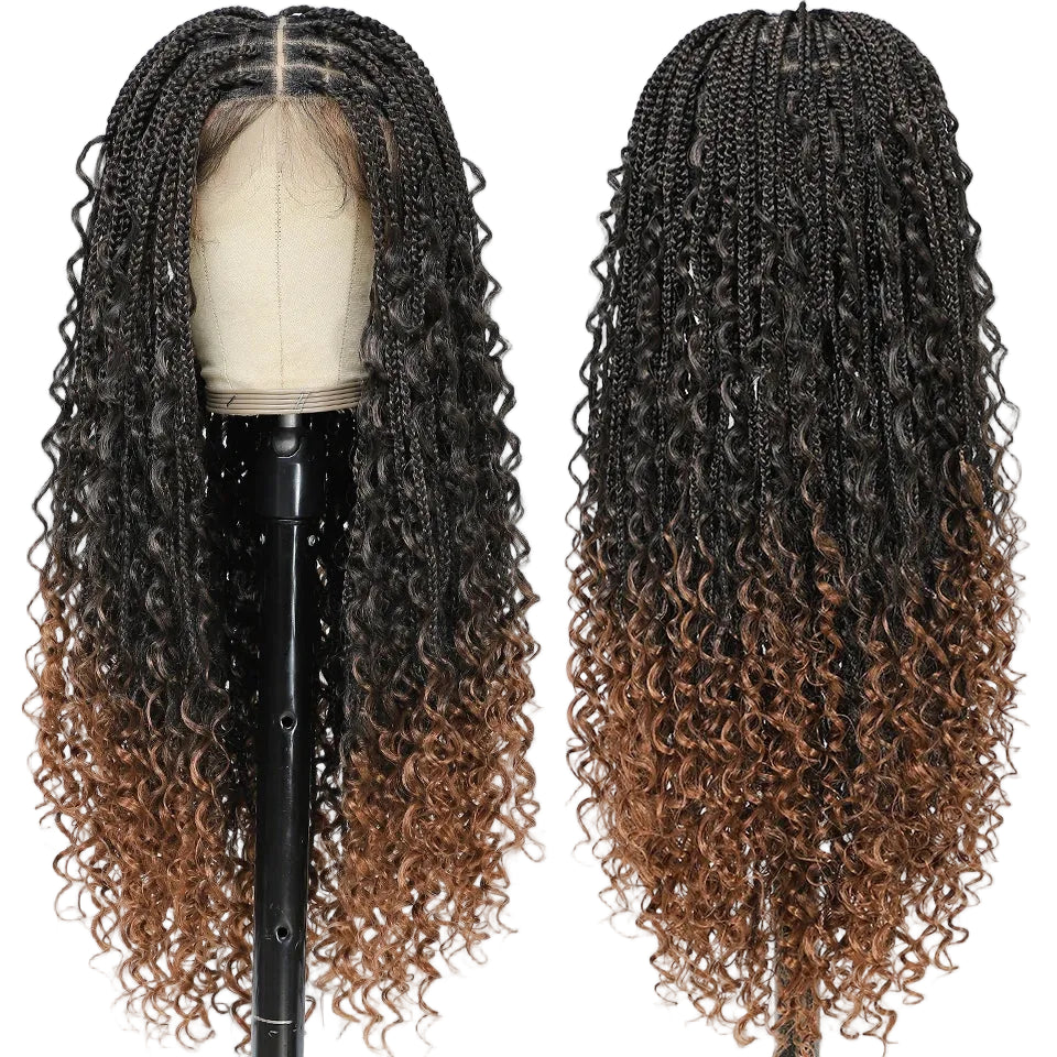 Boho Goddess Box Braid Wig with Baby Hair Lace Front Braided Wig - OSASCO