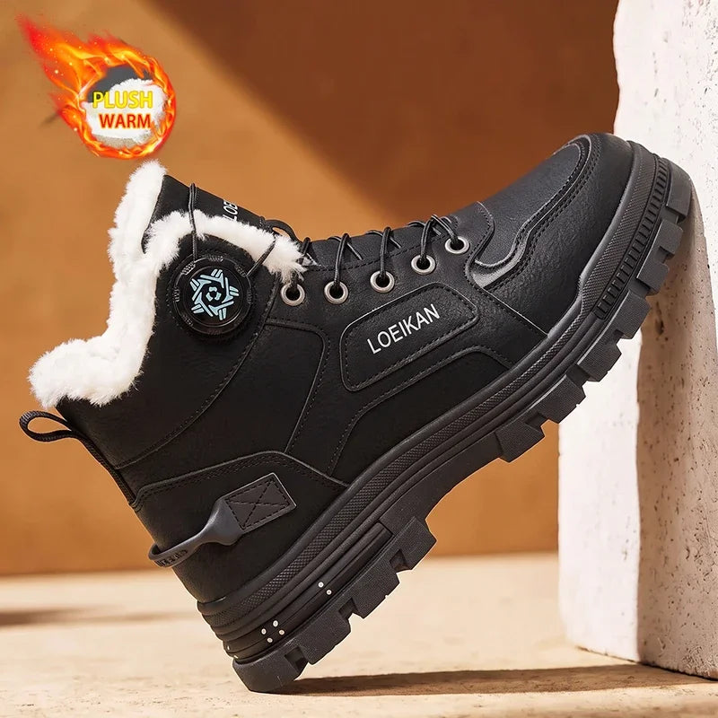 Bottines pour homme à empiècements et fermeture à molette