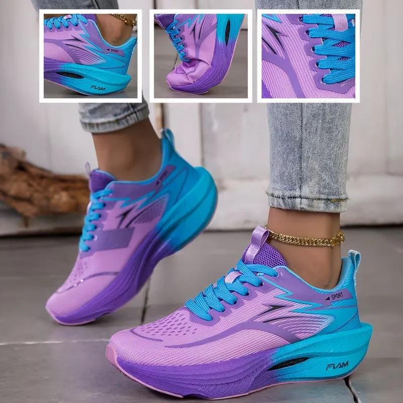 Women's Knitted Mesh Lace-Up Sneakers — product view