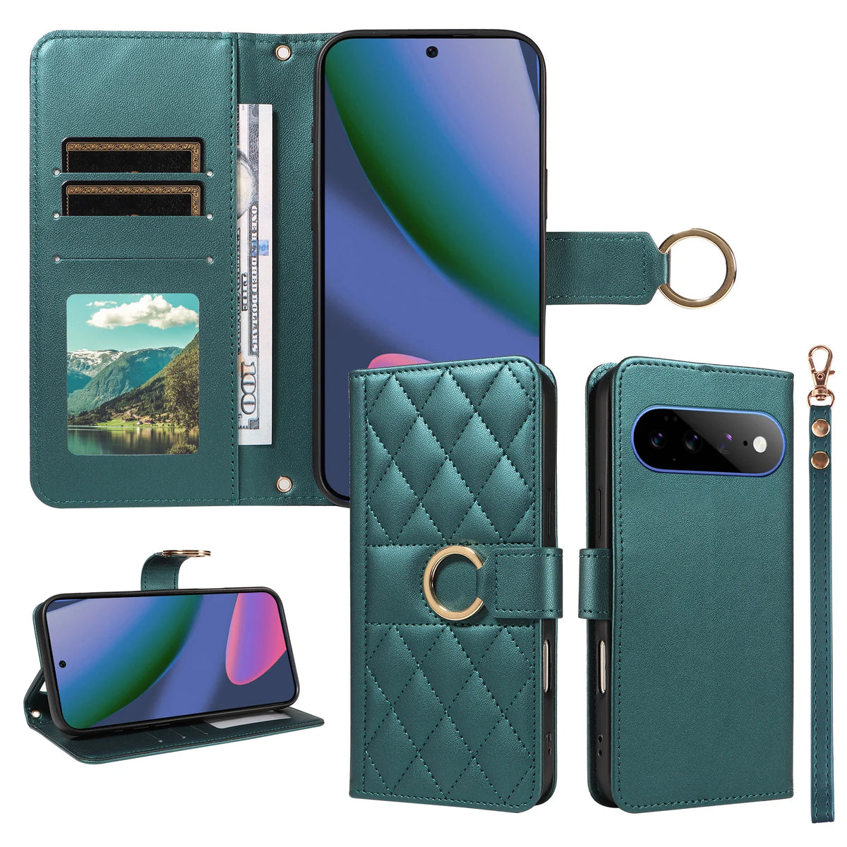 Textured Flip Wallet Phone Case for Google Pixel 8a, Google Pixel 8 Pro, Google Pixel 9, Google Pixel 9 Pro XL, Google Pixel 9a, Google Pixel 9 Pro, Google Pixel 10, Google Pixel 10a, Google Pixel 10 Pro XL & More Models