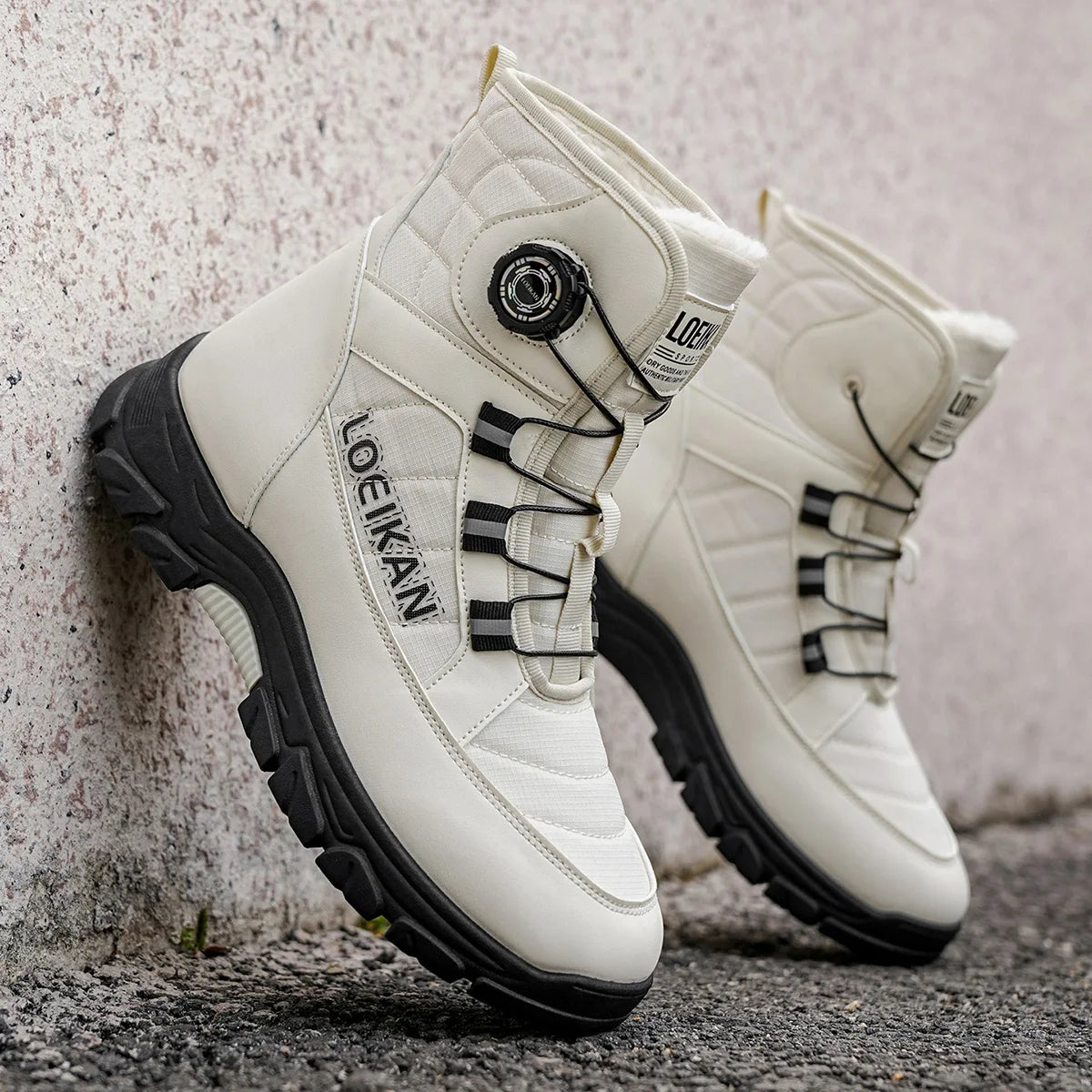 Bottes d’hiver montantes pour homme à lacets avec fermeture à molette