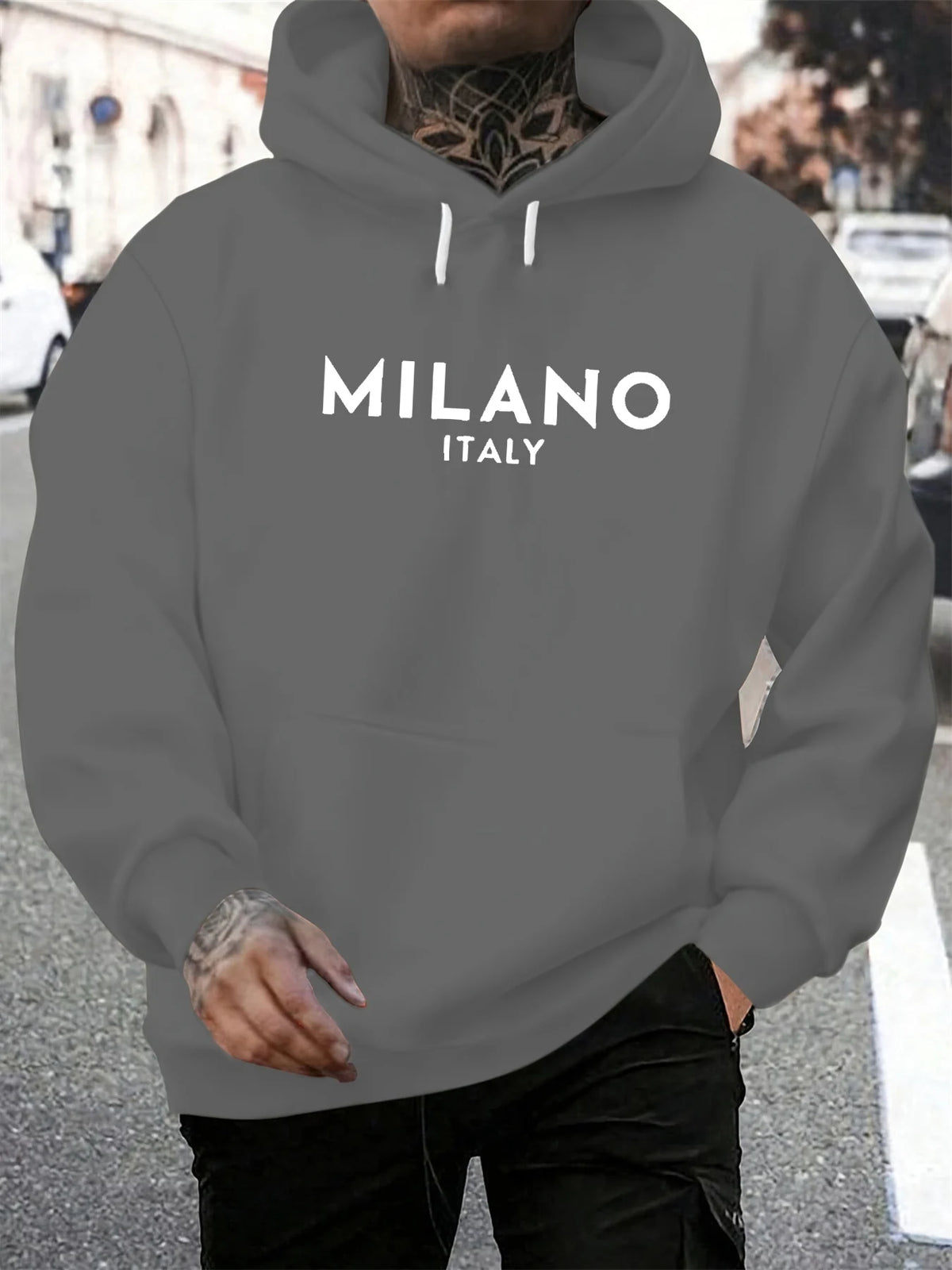 Men's Geometric Print Casual Hoodie