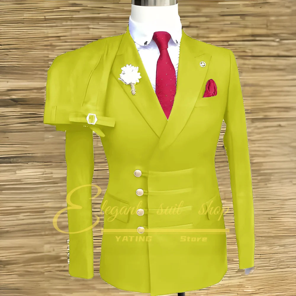 Men's Double-Breasted Two-Piece Suit Set — product view