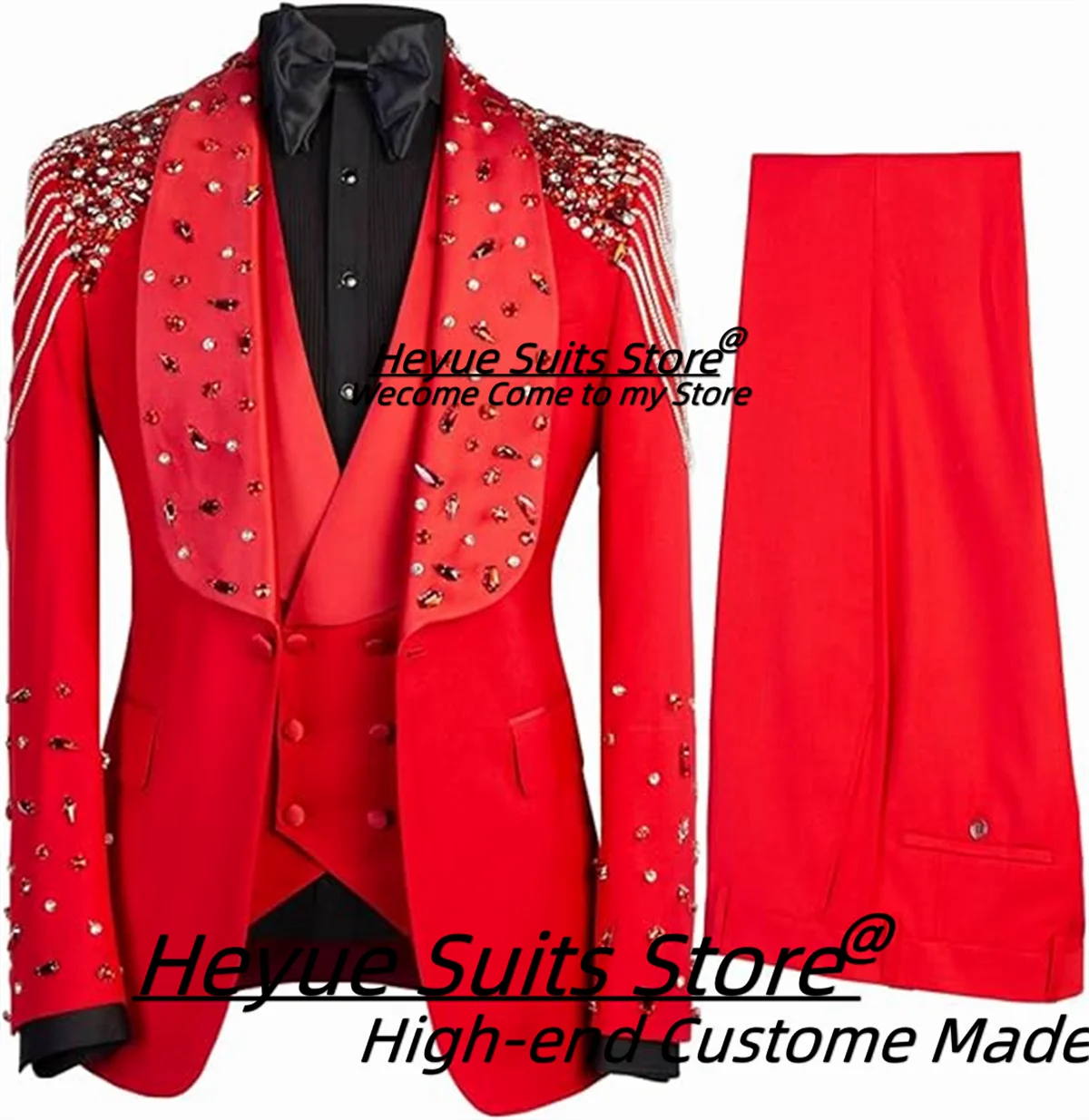 Men's 3-Piece Slim Fit Shawl Lapel Suit Set — product view