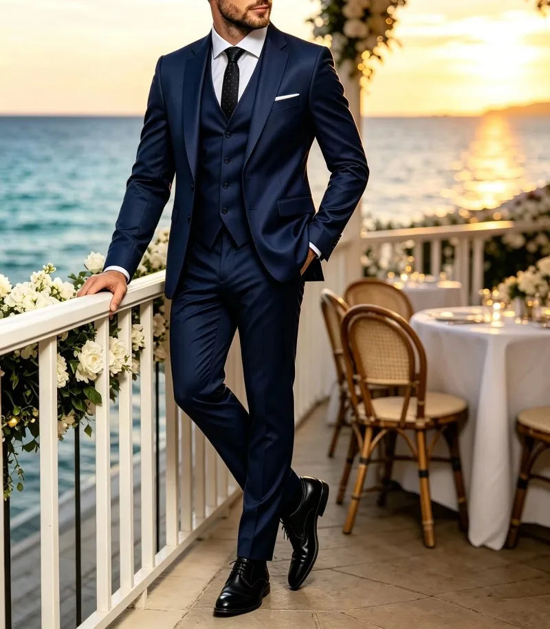 Men's Notch-Lapel Three-Piece Suit