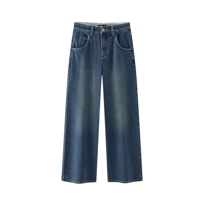 Women's Winter High-Waist Wide-Leg Jeans — product view