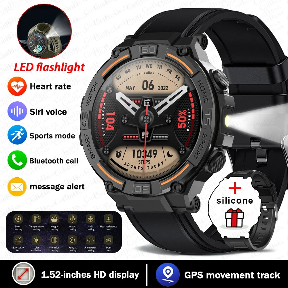 1.52-Inch Calling Smartwatch with Flashlight